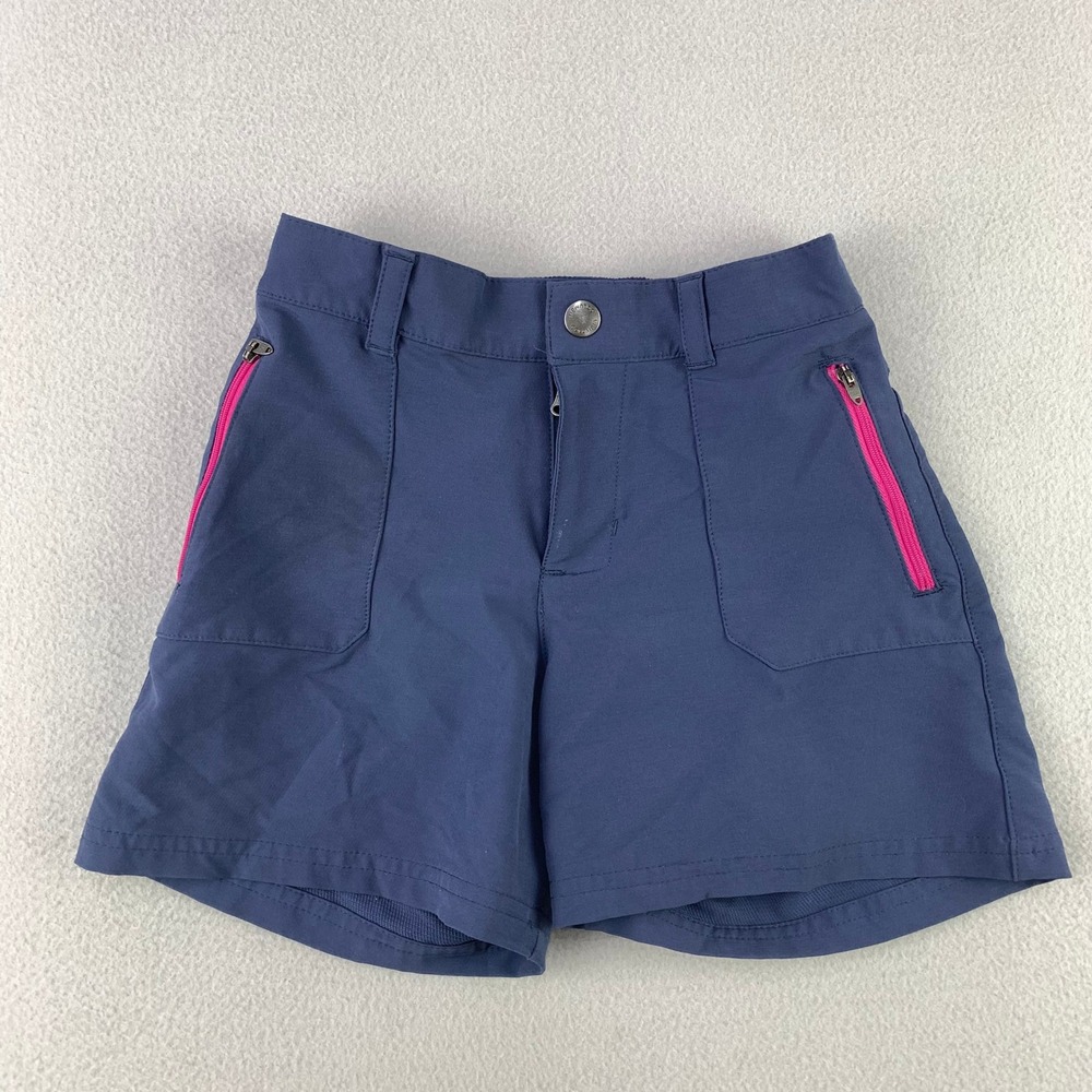 Columbia Shorts Girls M 10/12 Blue Outdoor Hiking Zip Pockets